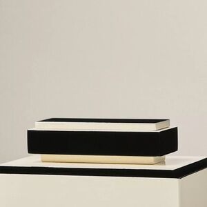 Anthropologie Trinket Box Modern Lacquer Black  Jewelry Box